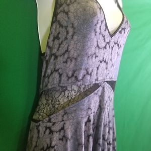 Urban Outfitters dress in purple with black lace.